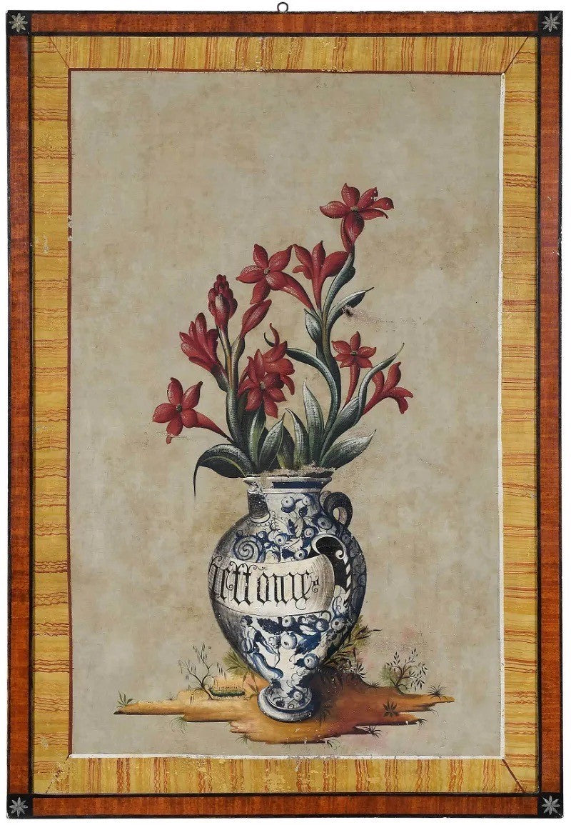 Italian Gesso Canvas Mounted Still Lives