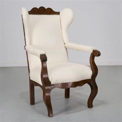 Anglo Dutch Walnut Wing Chair