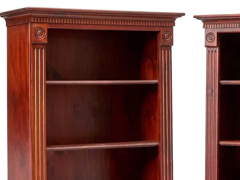 Pair of Late 19th Century American Fruitwood Neoclassical Bookcases