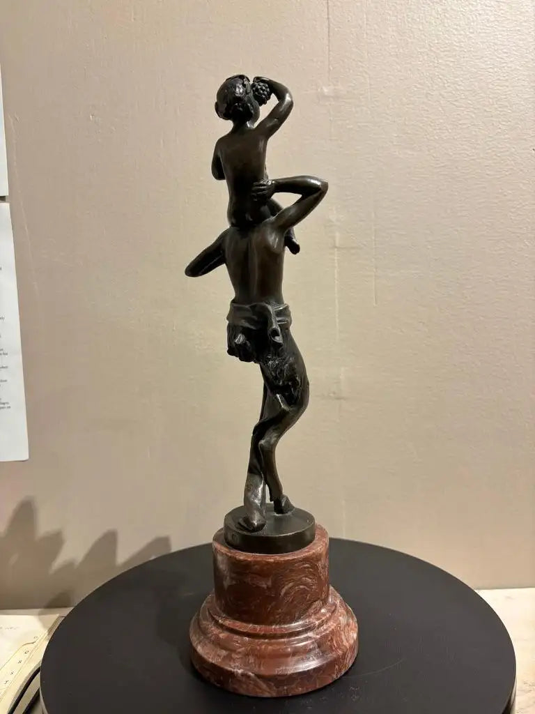 Bronze Satyr Carrying the Young Dionysus by Franz Bergman