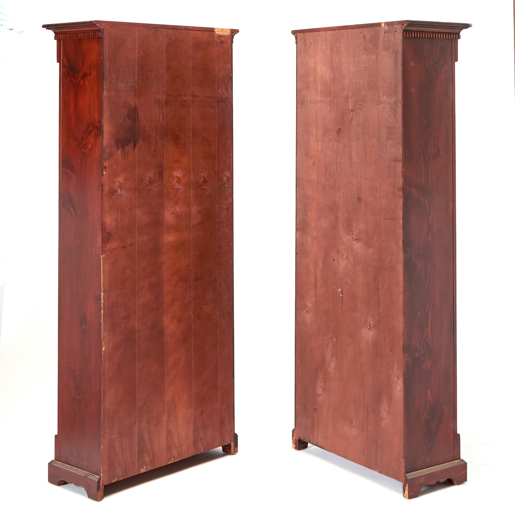 Pair of Late 19th Century American Fruitwood Neoclassical Bookcases