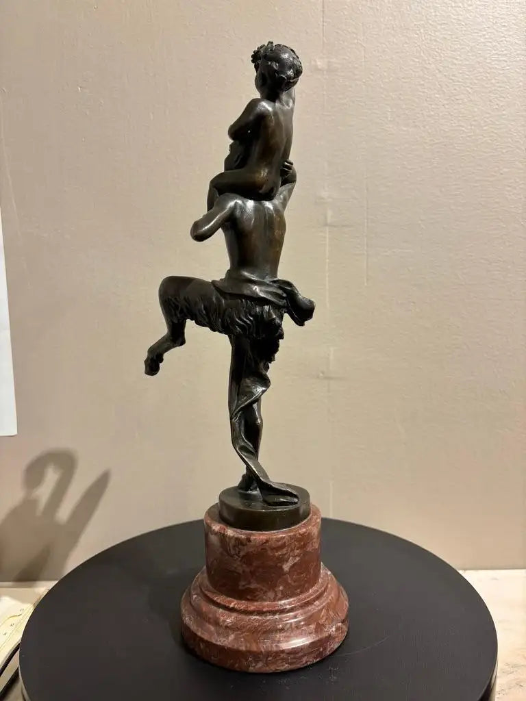 Bronze Satyr Carrying the Young Dionysus by Franz Bergman