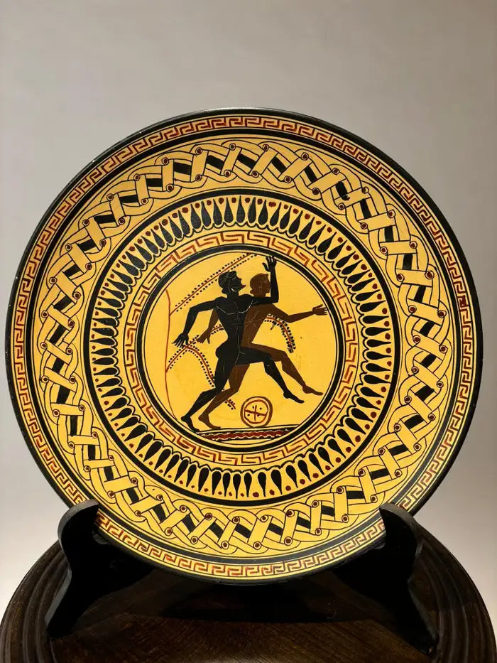 Ancient Greek Style Charger with Olympian Runners
