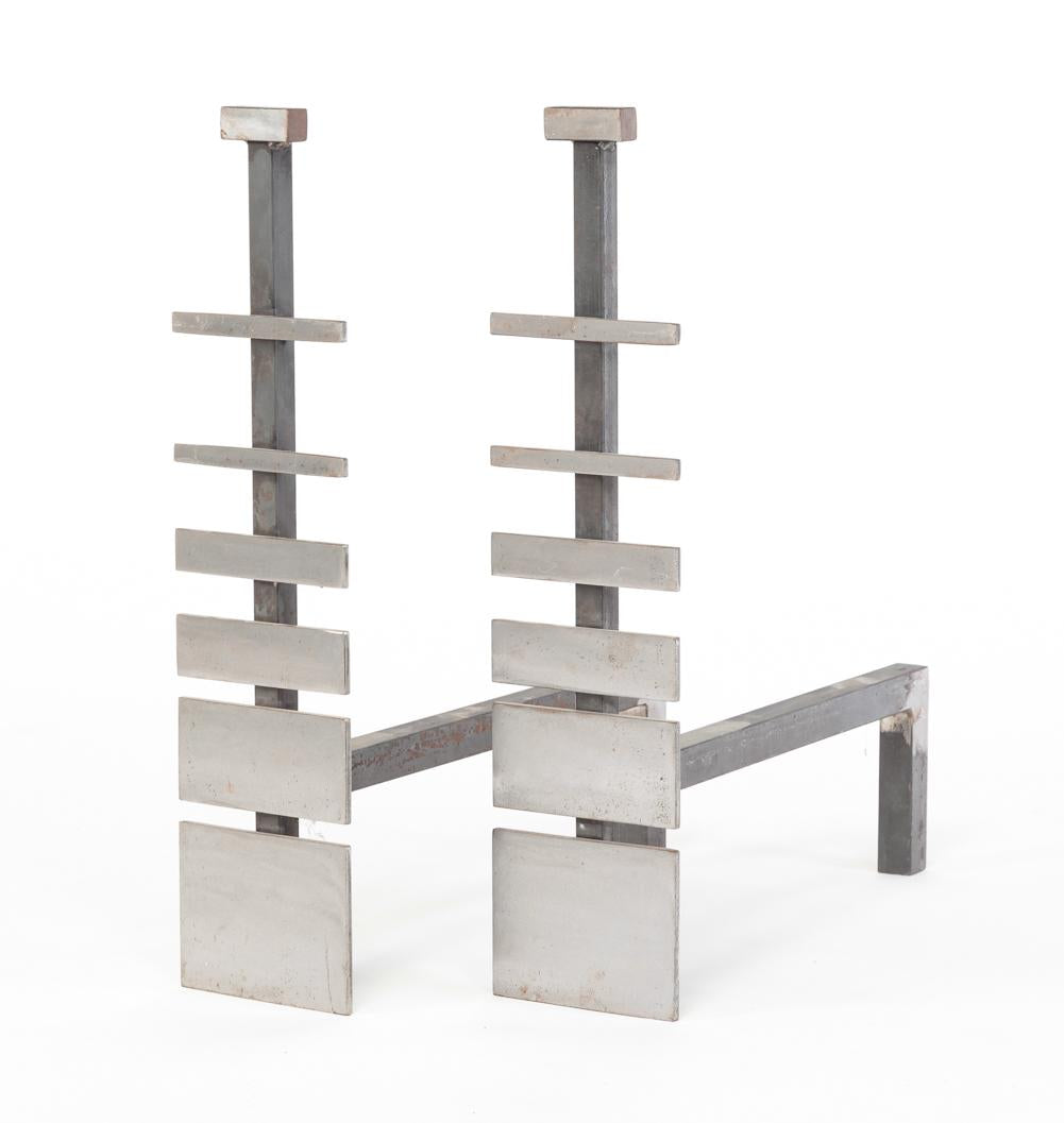 Pair of Skyscraper Unique MCM Andirons