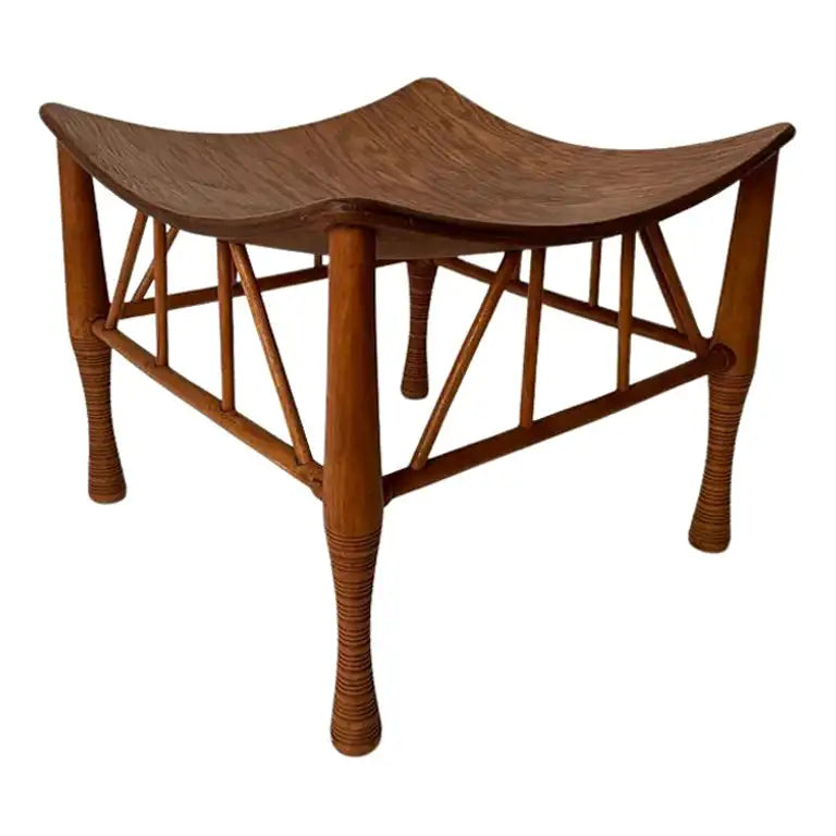 19th Century Bentwood Thebes Stool with Larkin Company Label