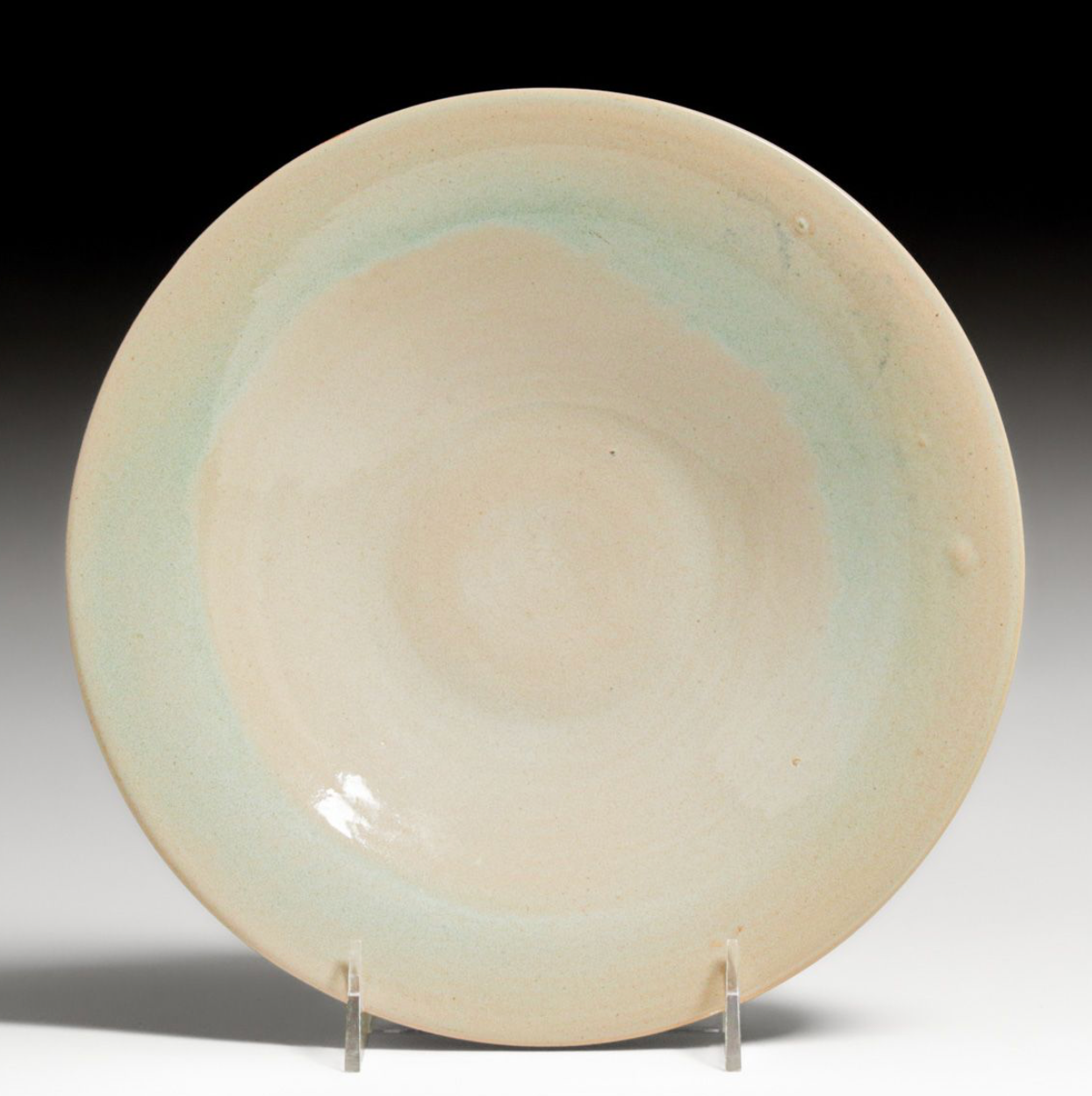 North Dakota School of Mines Margaret Cable Art Pottery Plate, Celadon Glaze, Signed, c.1920s