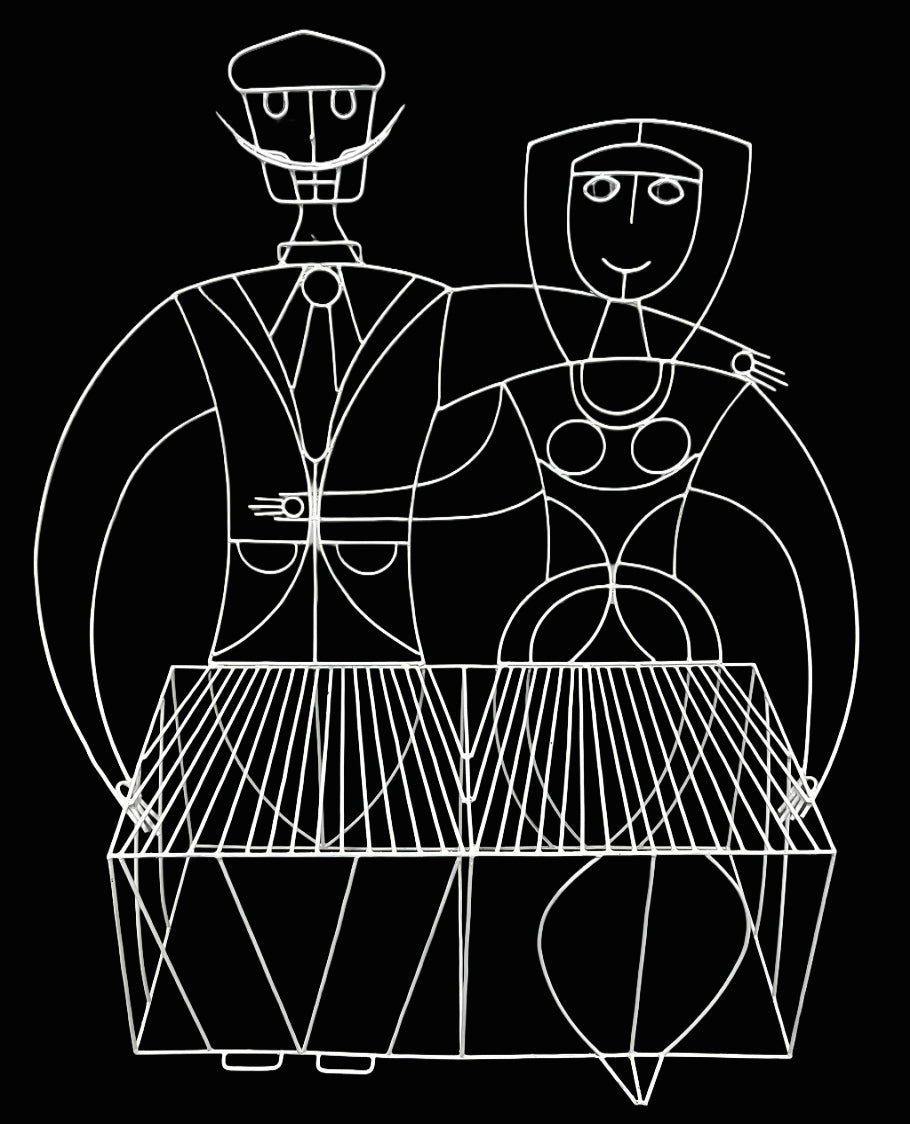 John Risley Monsieur and Madam Welded Metal Bench