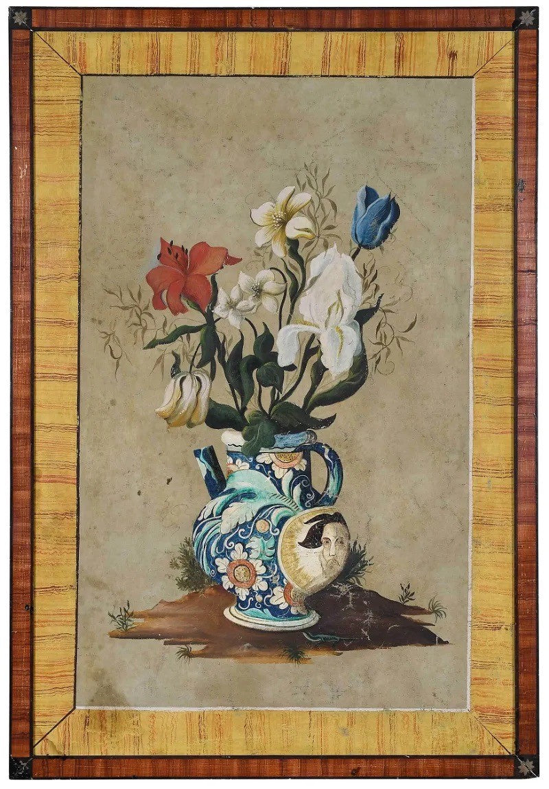 Italian Gesso Canvas Mounted Still Lives