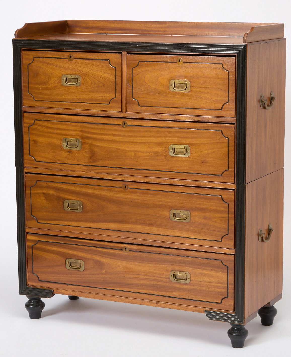 British Colonial Campaign Chest of Drawers