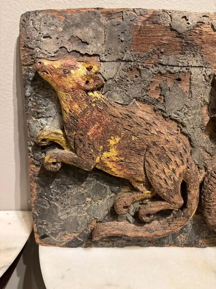 19th Century Anglo Indian Carving of an Elephant, a Tiger, a Serpent and a Rat