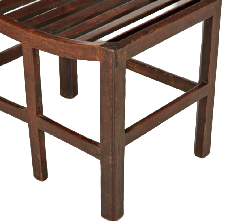 Georgian mahogany slatted stool.