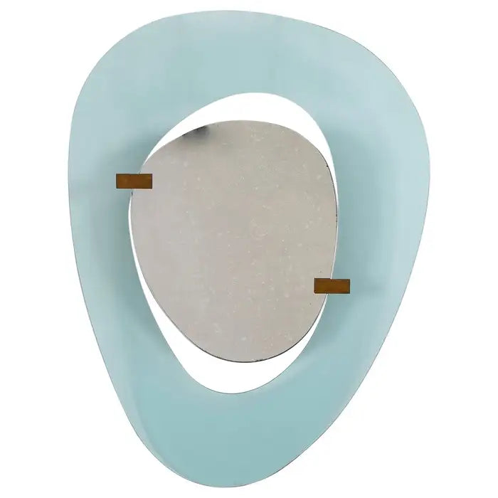 Max Ingrand Asymmetrical Blue Glass Mirror