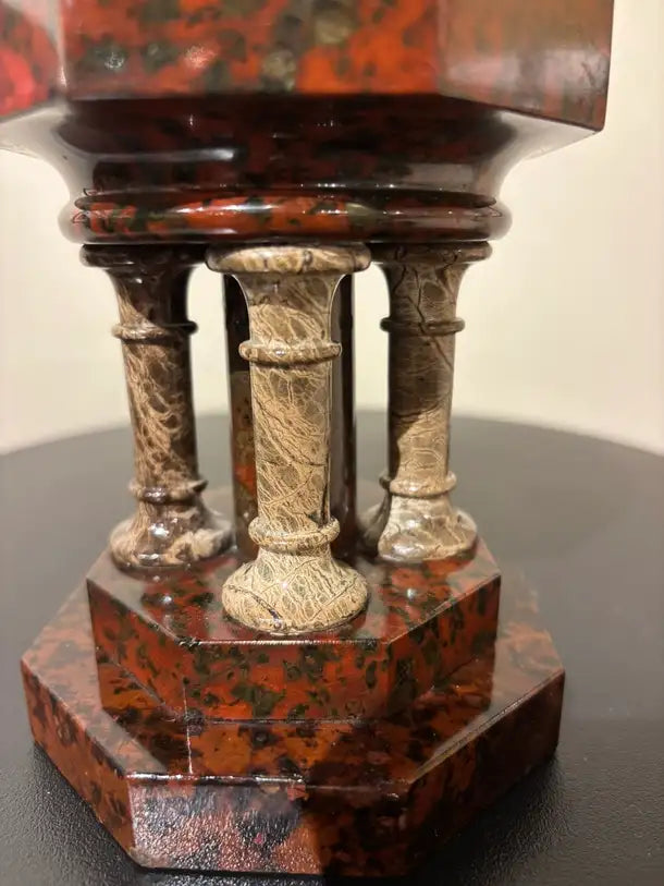 19th Century Italian Hardstone Urn Miniature Font Signed and Dated 1834