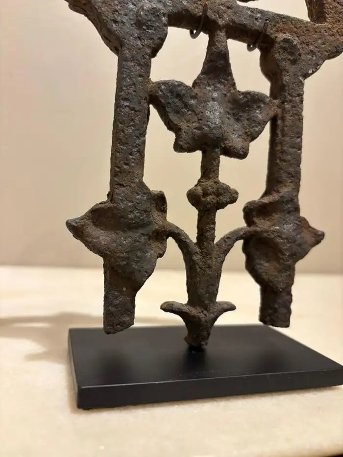 Two 17th Century French Iron Choir Screen Fragments, Mounted on Custom Bases