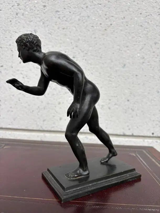 Grand Tour Bronze of a Nude Wrestler after the Roman Original from Herculaneum