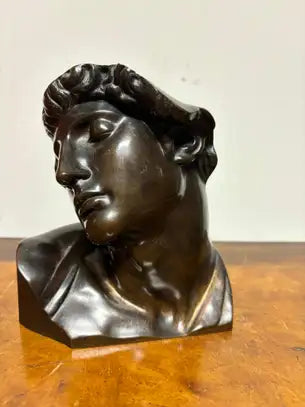French Grand Tour Bronze Bust of Michelangelo's Dying Slave