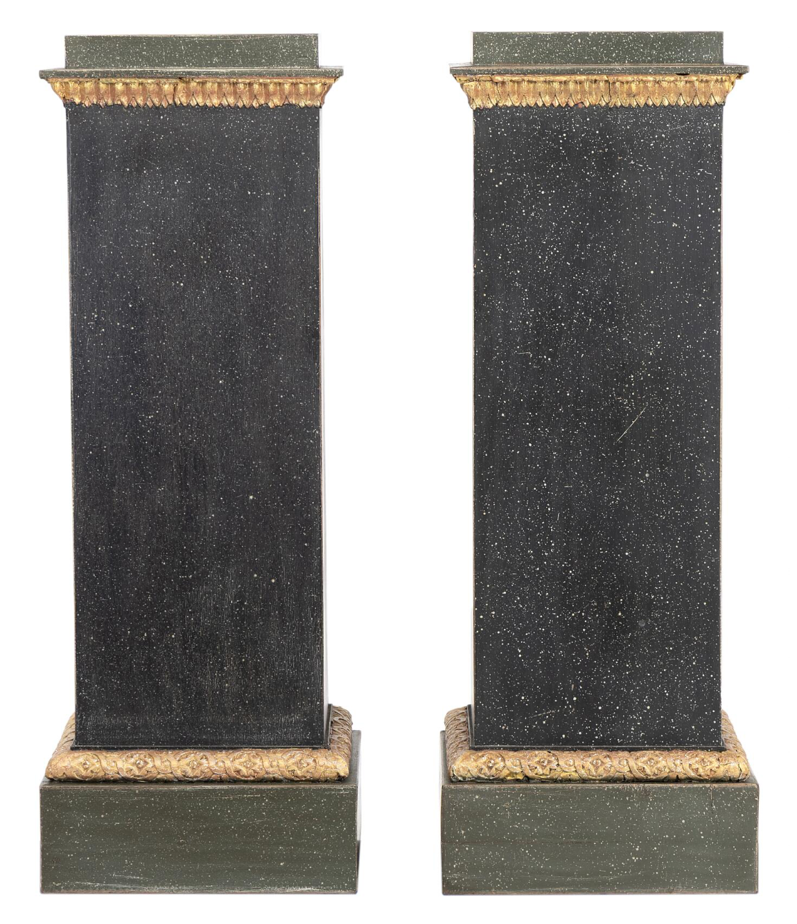 Pair of Swedish Gustavian Style Faux Porphyry Pedestals