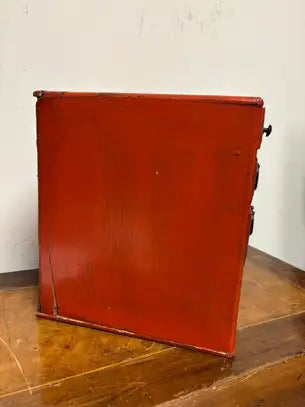Southeast Asian Small Red Painted Apothecary Chest