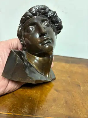 French Grand Tour Bronze Bust of Michelangelo's Dying Slave