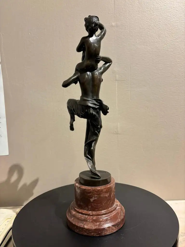 Bronze Satyr Carrying the Young Dionysus by Franz Bergman