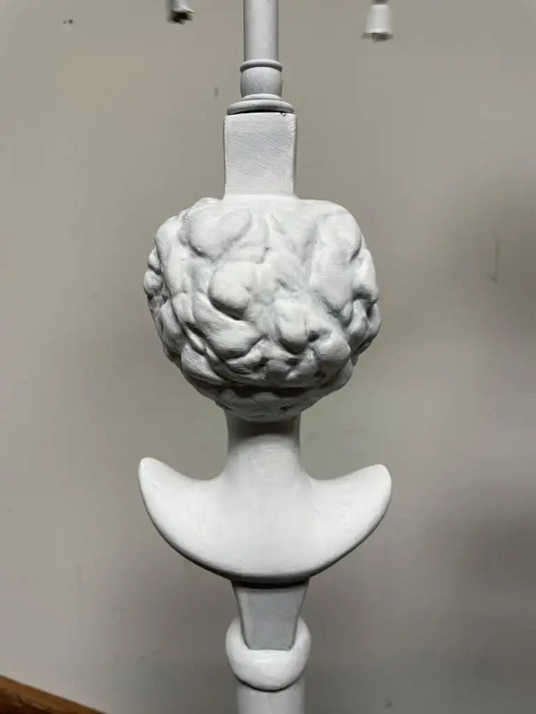 Pair Painted Plaster Table Lamps After Alberto Giacometti, "Tete de Femme"