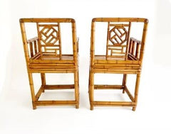 Pair of Chinese Early 20th Century Bamboo Armchairs