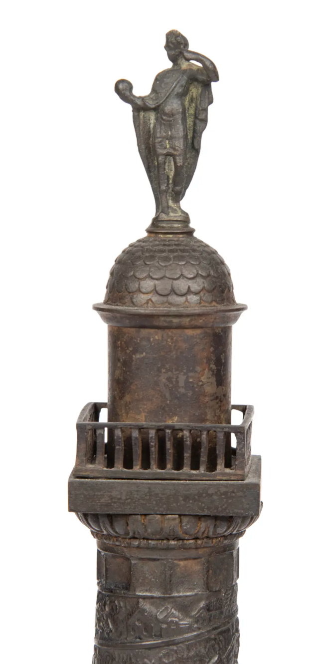 Grand Tour Bronze Model of the Vendôme Column, 19th Century, Mounted on Slate Base