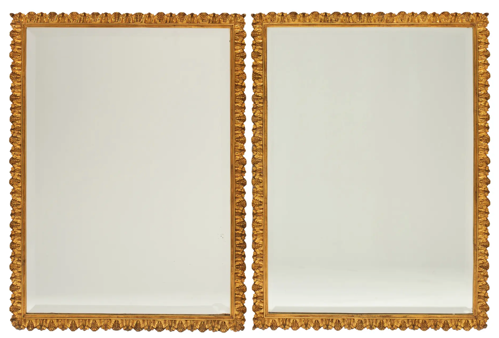 A Pair of Louis XVI Style Gilt Bronze Mirrors