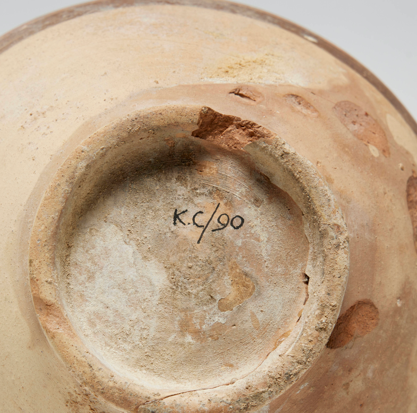 Cypriot Slip-Glazed Terracotta Wine Jug, Bichrome Ware with Horizontal Band Decoration and Concentric Circle Motifs