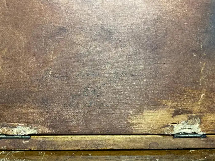 19th Century English Victorian Hand Painted Letter Box, Dated 1890