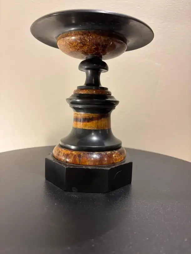 English Regency Period Blue John Tazza with Black Marble