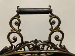 19th Century English Mahogany Brass And Steel Magazine Rack