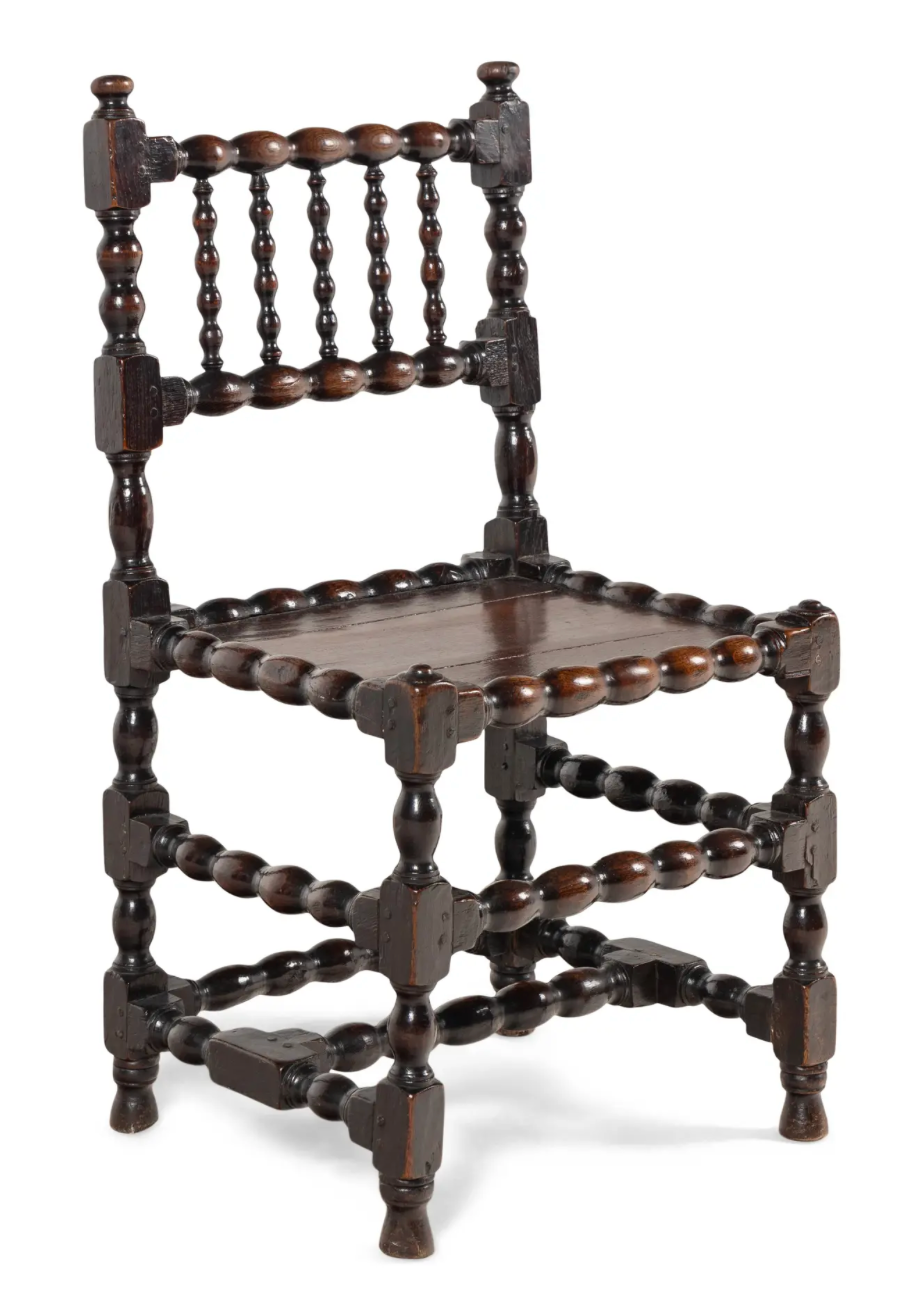 17th Century Jacobean Turned Oak Side Chair