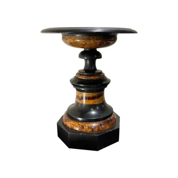 English Regency Period Blue John Tazza with Black Marble