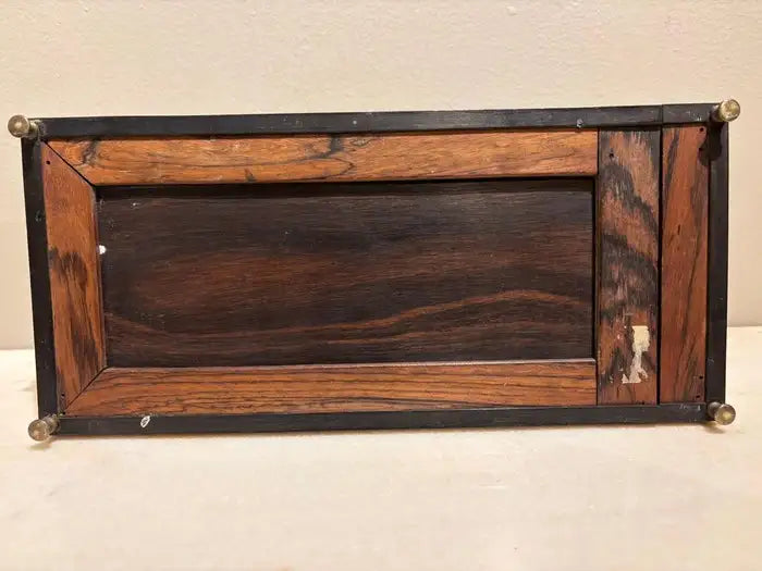 Anglo Indian Rosewood Folding Book Stand of Bone & Metal with Ebony Inlay