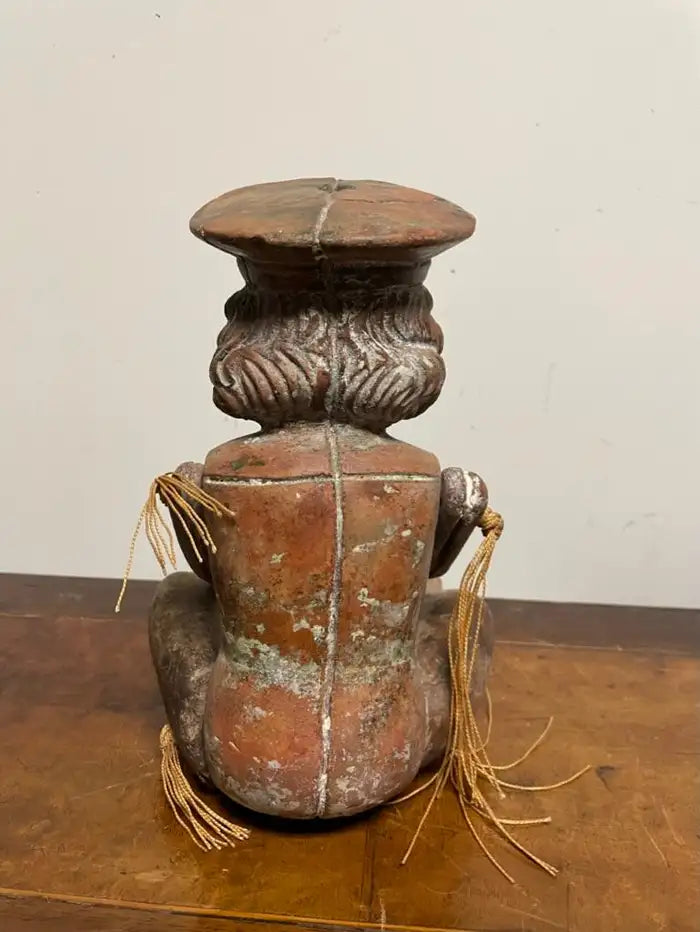 Mexican Terracotta Articulated Doll Figure Wearing a Military Hat