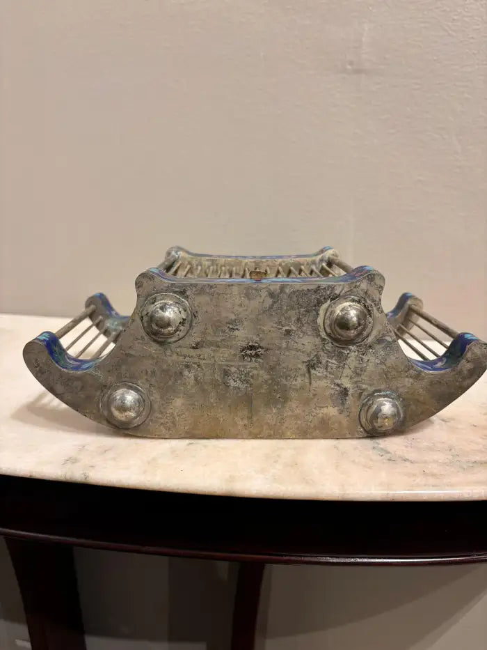 Chinese Cloisonne Enamel Cricket Cage with Dragon Heads, Circa 1900