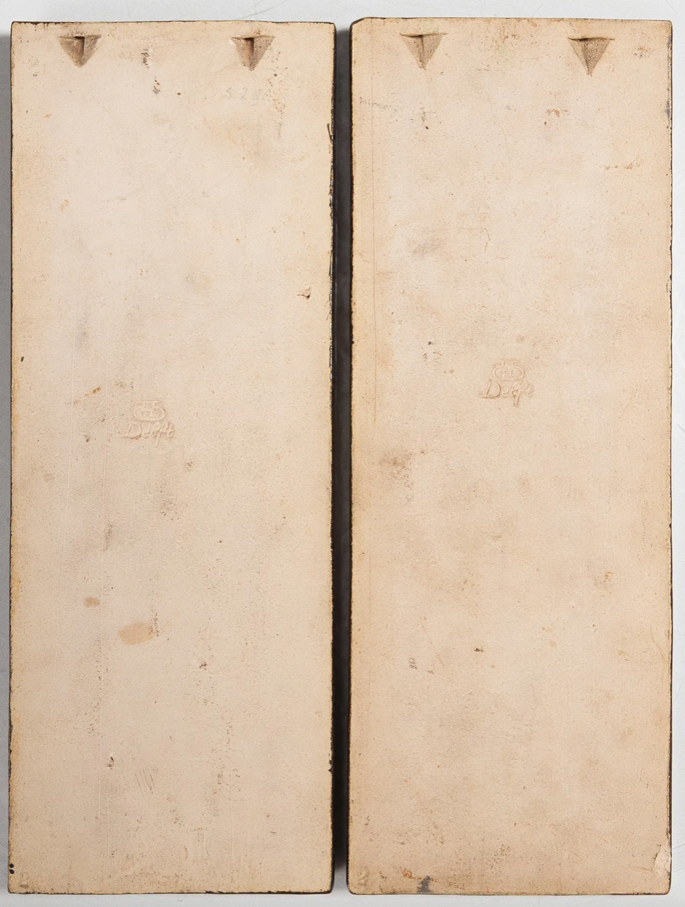 Two Dutch Royal Delft Cloisonne Marabou Tiles