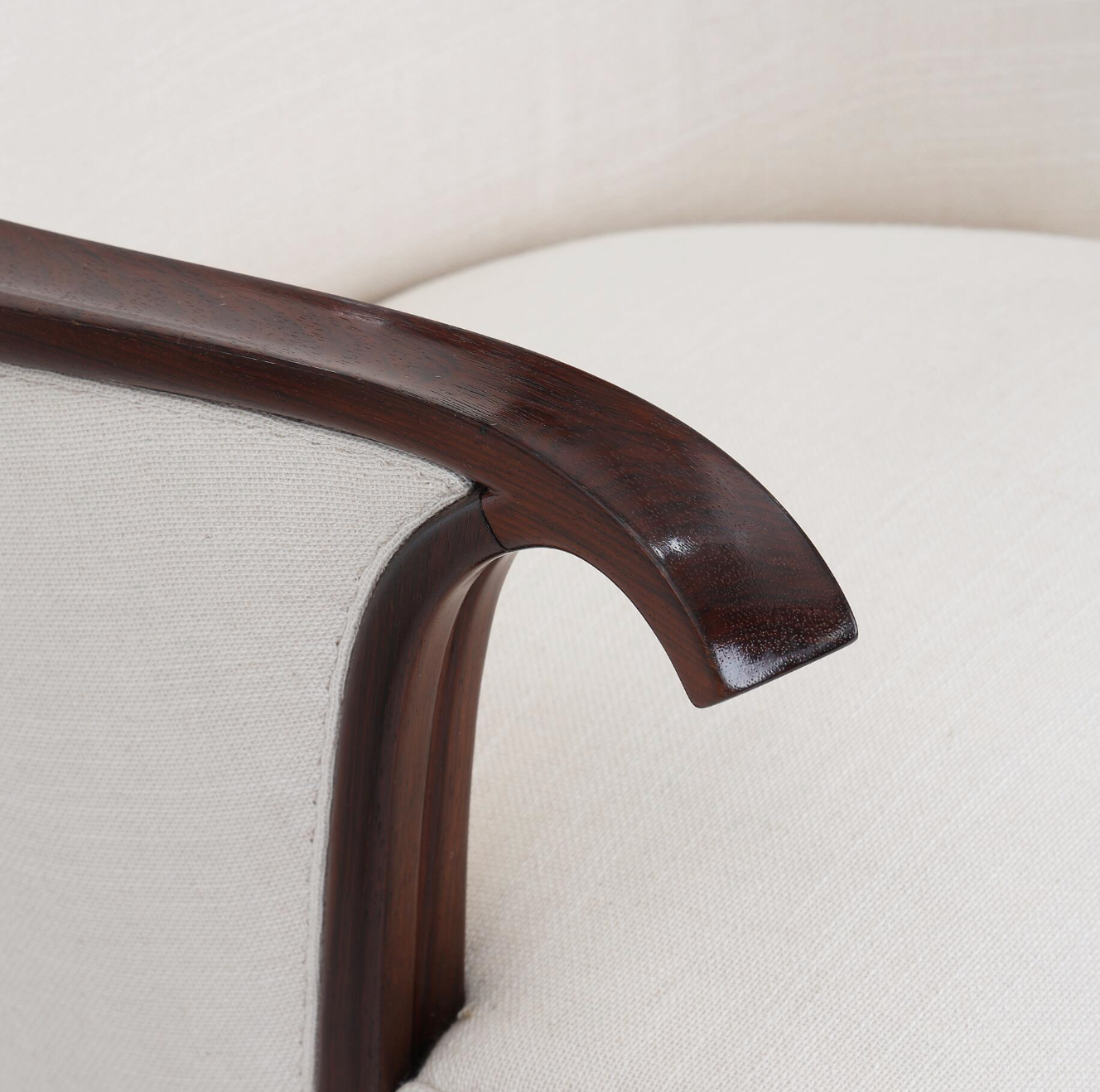A Pair of Brazilian Rosewood High-Backed Armchairs Designed by Ernst Kühn Frame