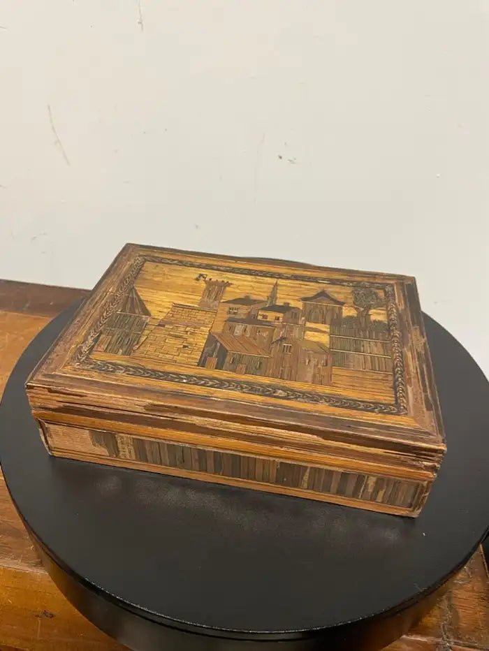 18th Century French Straw Marquetry, 'Marqueterie de Paille' Work Box
