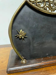 19th Century English Mahogany Brass And Steel Magazine Rack