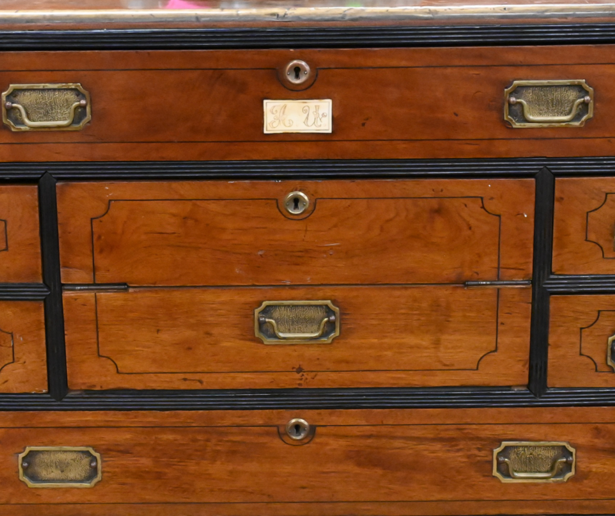 Mahogany Campaign Chest with Desk