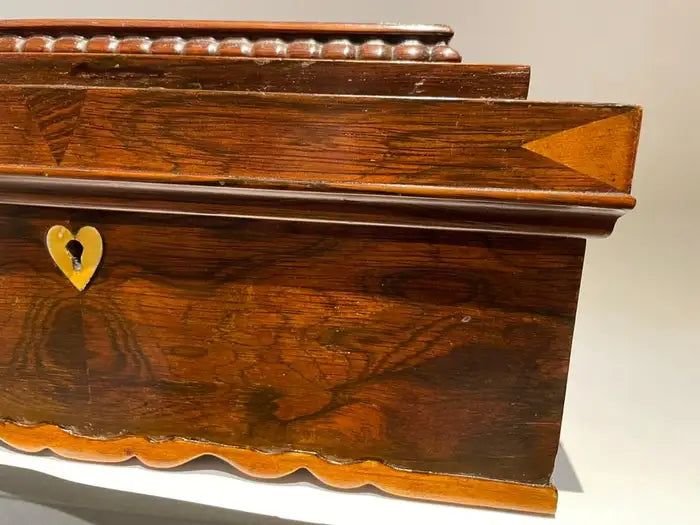 19th Century American Rosewood Box with Fruit Wood Star Inlay