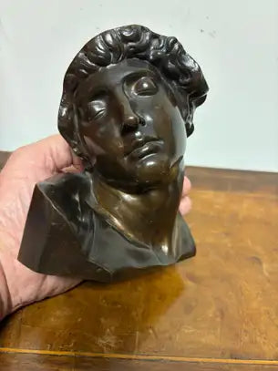 French Grand Tour Bronze Bust of Michelangelo's Dying Slave
