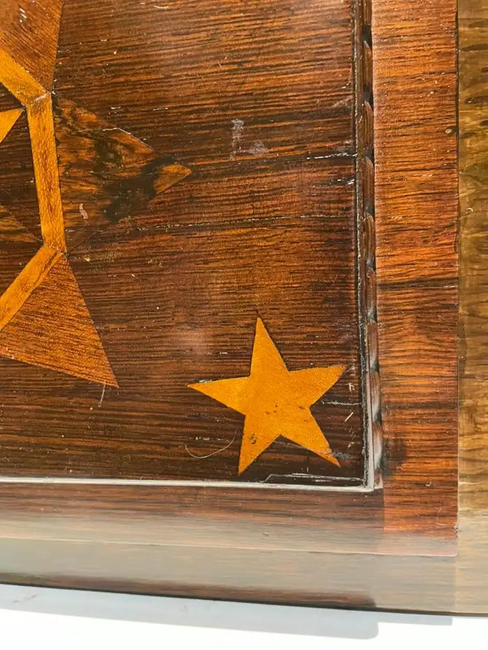 19th Century American Rosewood Box with Fruit Wood Star Inlay
