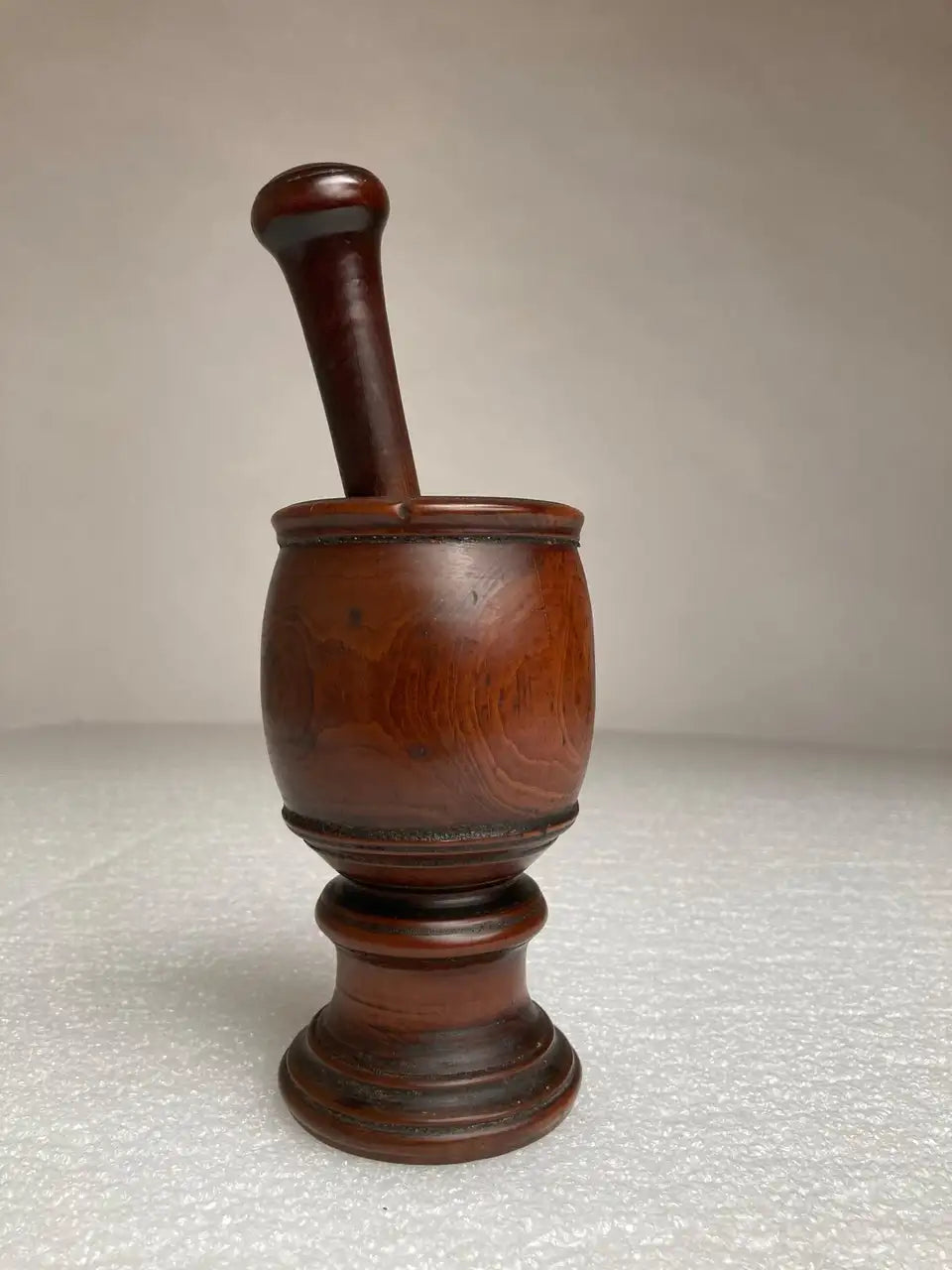 18th Century English Treen Yew Wood Mortar and Pestle