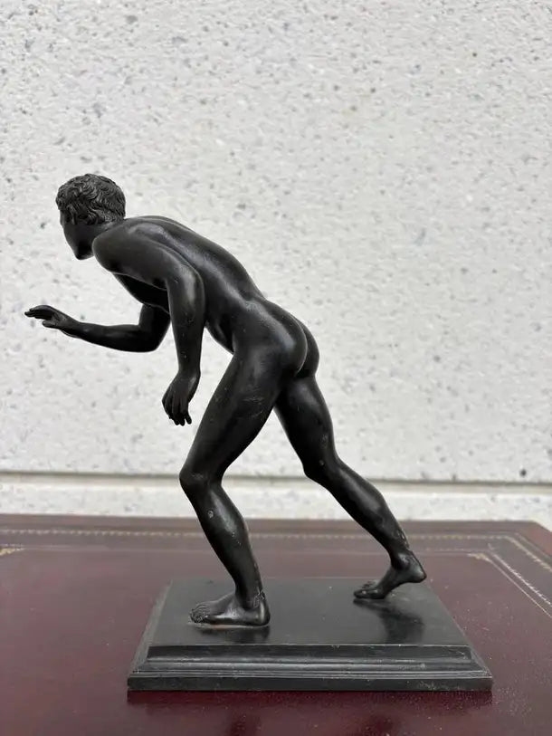 Grand Tour Bronze of a Nude Wrestler after the Roman Original from Herculaneum
