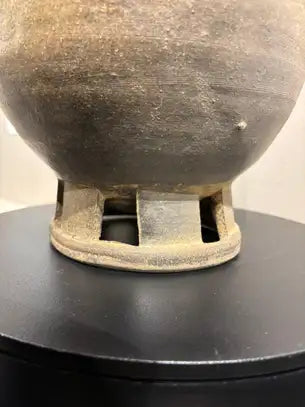Korean Earthenware Pedestal Vessel, Three Kingdoms Period, 57 BC - 668 AD