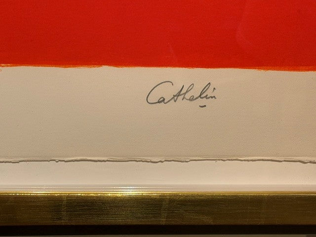"Grande Nature Morte Rouge et Noire" Lithograph in Colors by Bernard Cathelin (French, 1919–2004)