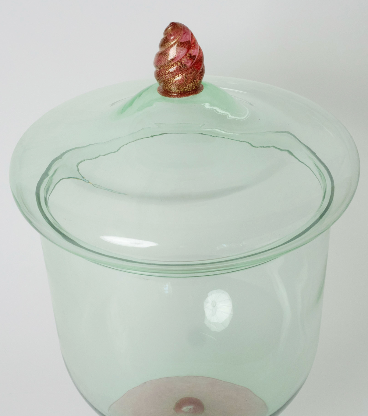 A Pair of Monumental Murano Covered Urns